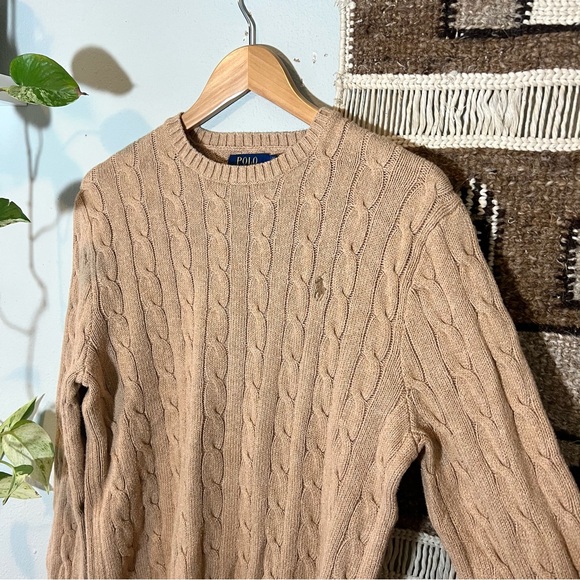 Ralph Lauren beige cable knit sweater Crewneck Sweater - Picture 4 of 8